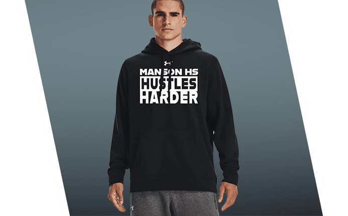 Customized Under Armour Hustle Pullover Hooded Sweatshirts (Men's)
