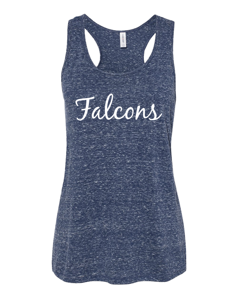 Falcons blue heathered Jerzees tank top