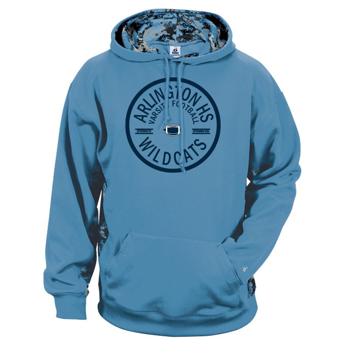 CUSTOM BADGER Football HOODIES - 146400 Columbia Blue Football Logo