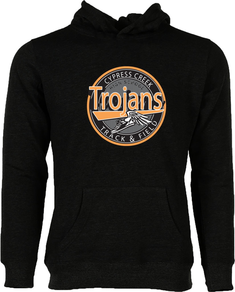 TRACK CUSTOM HUMBLE HOODIES - HOODS Black Cypress Field Trojans Track and Field