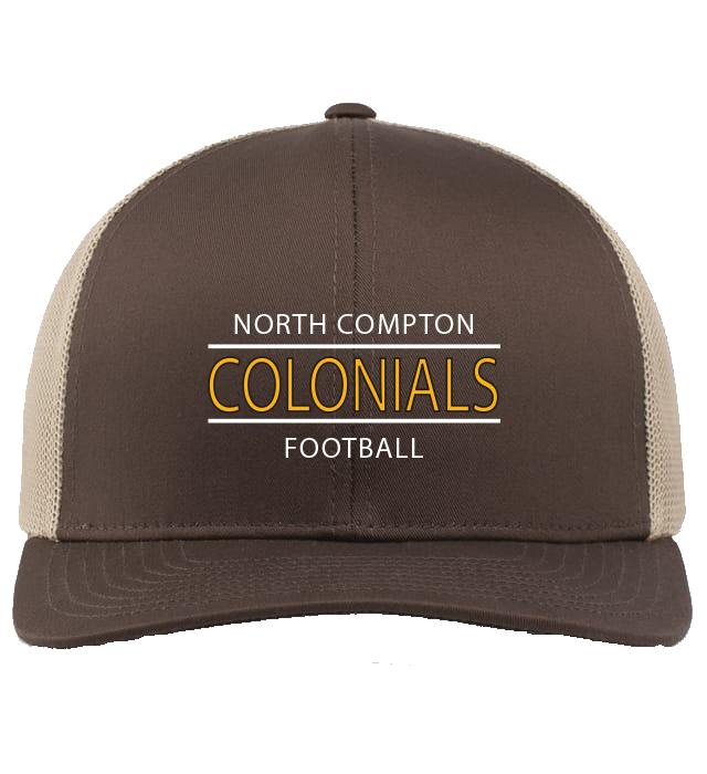 CUSTOM PACIFIC Football HEADWEAR HAT - 104C Brown North Compton Colonials Football