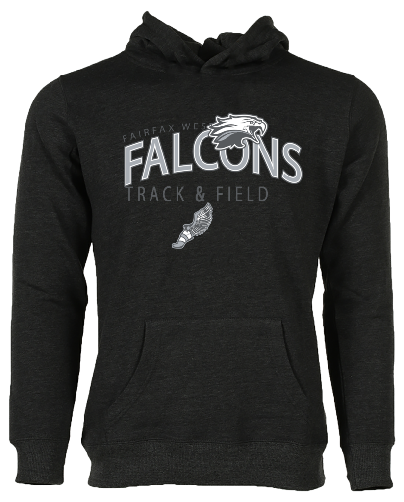 TRACK CUSTOM HUMBLE HOODIES - HOODS Black Fairfax West Falcons Track and Field