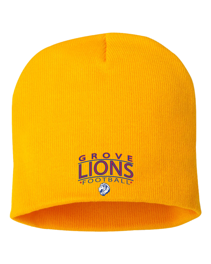 CUSTOM SPORTSMAN Football BEANIES - SP08 Gold Grove Lions Football