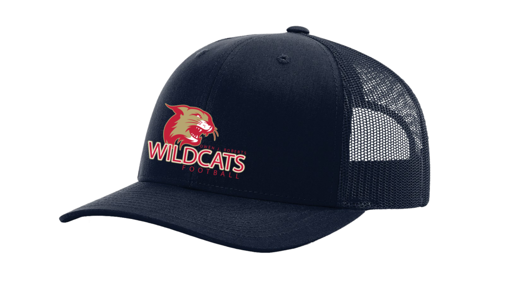 CUSTOM RICHARDSON football HAT - 112 Black Owen J Roberts Wildcats