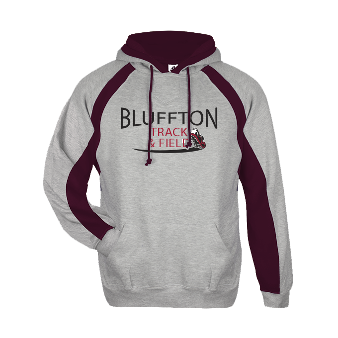 CUSTOM HOOK HOODIES - 126200 Oxford Maroon Bluffington Track and Field