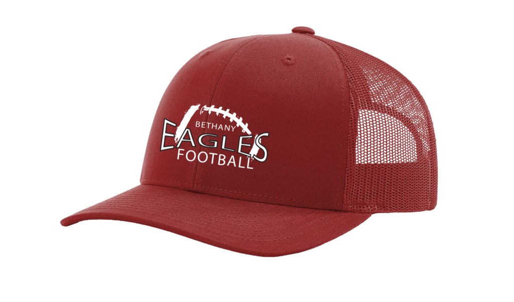 CUSTOM RICHARDSON football HAT - 112 Red Bethany Eagles Football