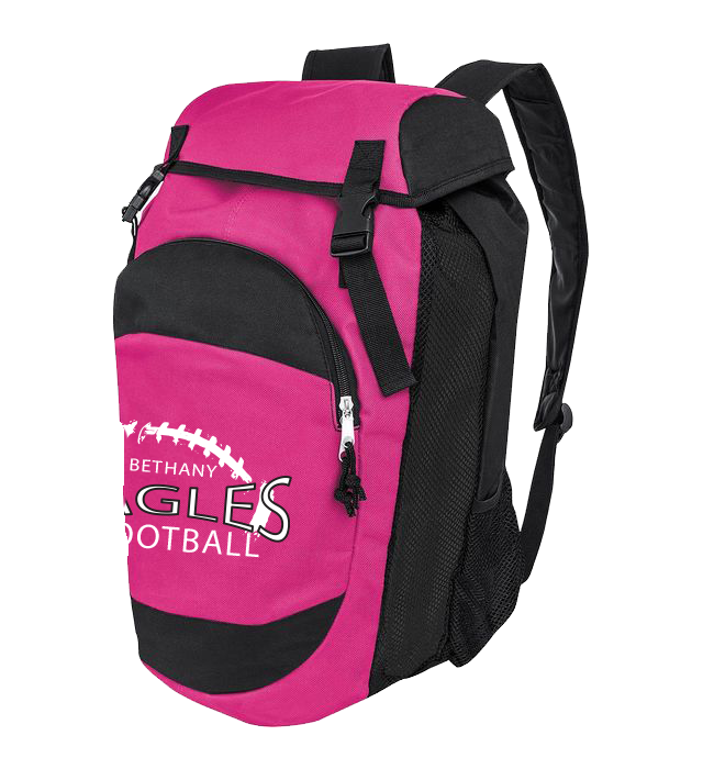 CUSTOM football HIGH FIVE BACKPACK - 327870 raspberry Bethany Eagles Football